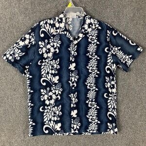 High Seas Hawaiian Shirt Men's‎ Large Short Sleeve Resort Wear 100% Polyester L